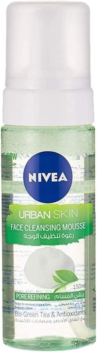 NIVEA Face Cleansing Mousse, Urban Skin, Green Tea & Antioxidiants, 150ml