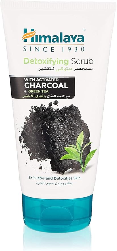 Himalaya Detoxifying Face Scrub - Activated Charcoal & Green Tea - 150ml | Deep Cleansing & Refreshing